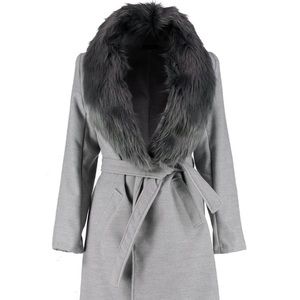Faux Fur Wool Coat